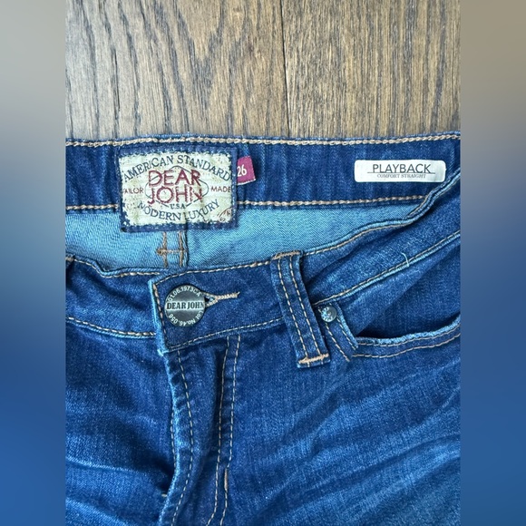 Dear John SIZE 26 Playback Straight Leg Dark Wash Cuffed Jeans - Picture 4 of 10